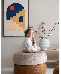 Hnedý detský sedací vak z textílie buklé Round – Wigiwama