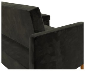 Čierna variabilná rozkladacia rohová pohovka so zamatovým povrchom a úložným priestorom Støraa Celine