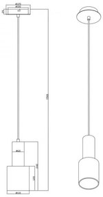 Trio - Luster na lanku WAILER 1xGU10/5W/230V šedá