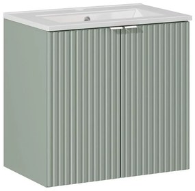 Závesná skrinka Línia Trstinová Tmavozelená so zapusteným umývadlom 60 cm zelená