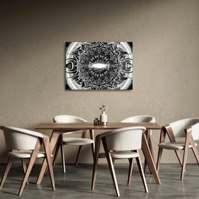 Obraz čiernobielych ornamentov (70x50 cm)