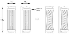 Zuma Line W0528-02N-F7AC - Nástenné svietidlo SERGIO 2xE14/60W/230V zlatá