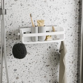 Biela samodržiaca kúpeľňová polička z recyklovaného plastu Flex Adhesive – Umbra