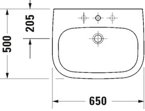 Duravit 23106500002 - Závesné umývadlo D-CODE 65x50 cm keramika/lesklá biela