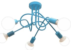 Detský prisadený luster OXFORD 5xE27/15W/230V modrá