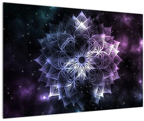 Obraz - Lotusová mandala vo vesmíre (90x60 cm)