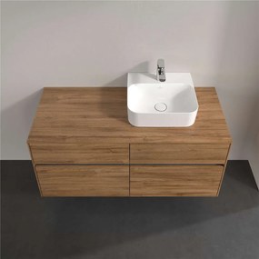 VILLEROY &amp; BOCH Collaro závesná skrinka pod umývadlo na dosku (umývadlo vpravo), 4 zásuvky, 1200 x 500 x 548 mm, Oak Kansas, C09900RH