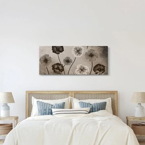 Obraz - Kreslené kvety (120x50 cm)