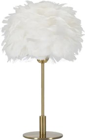 Stolná lampa Ball Feather 50 cm bielo-zlatá