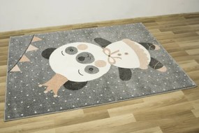 Detský koberec Lima C883A Panda sivý / krémový / ružový