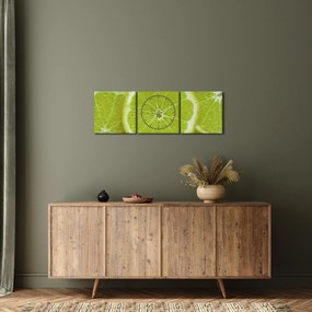 Obraz - citróny na reze (s hodinami) (90x30 cm)