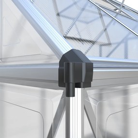 Skleník so základňou BestBerg SH-6 / 6,6 m² / 360 x 182 x 208 cm / strieborná