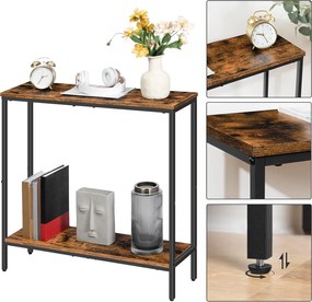 Konzolový stolek Vasagle Mijon 75 cm hnědý/černý