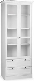Vysoká vitrína Landwood, biela
