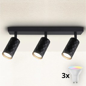 Brilagi - LED RGBW stmievateľné bodové svietidlo SELE DIAMANT 3xGU10/6W/230V Wi-Fi čierne