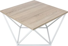 Konferenční stolek Curved 60 cm bílý/dub tmavý