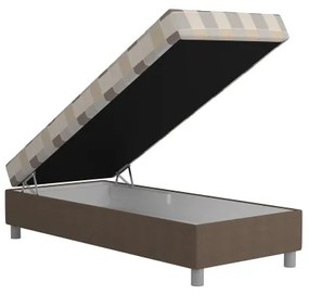 Čalúnená posteľ s úložným priestorom a matracom GEORGE 90x200 cm hnedá