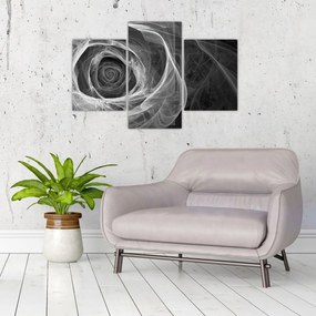Obraz - Abstraktné ruže čiernobiela (90x60 cm)