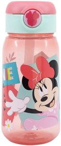 Plastová fľaša na pitie so slamkou a viečkom Minnie Mouse - 510 ml