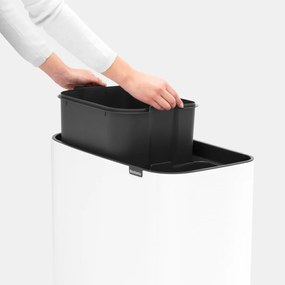 Biely dotykový oceľový odpadkový kôš na triedený odpad 34 l Bo Touch Bin – Brabantia