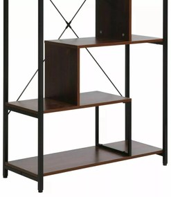 Regál Net B 75 cm ořech tmavý/černý