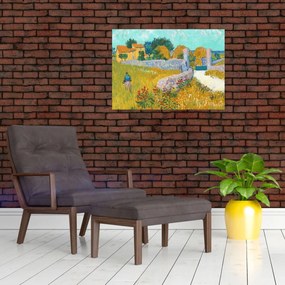 Sklenený obraz - Vincent van Gogh, Farmhouse in Provence, reprodukcia (70x50 cm)