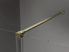 Mexen Velar, sprchový kút s posuvnými dverami 100(dvere) x 100(stena) cm, 8mm číre sklo, zlatá matná, 871-100-100-01-55