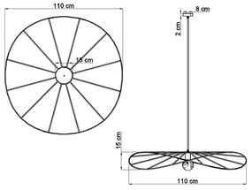Čierne závesné svietidlo ø 110 cm Elliot – Sollux