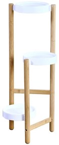 STOJAN NA KVETINÁČ WBAMB3 70X34X28 CM BIELA/HNEDÁ