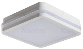 KANLUX Vonkajšie stropné LED osvetlenie s čidlom DEVON, 18W, 4000K, 22x22cm, hranaté, biele