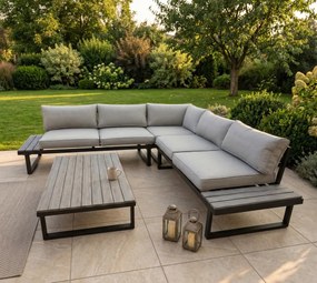 Rohová sada zahradního nábytku Houseland Valencia pro 5 osob
