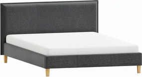 Tmavosivá čalúnená dvojlôžková posteľ s roštom 200x200 cm Tina – Ropez