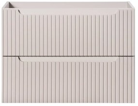 Závěsná skříňka Nova Cashmere II s deskou a umyvadlem 80 cm kašmír/bílá