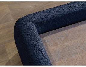 Tmavomodrá čalúnená dvojlôžková posteľ s úložným priestorom a roštom 160x200 cm Garancia – Bobochic Paris