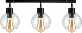 BERGE LED nastaviteľné stropné svietidlo 3xE27 LOFT - priehľadná guľa