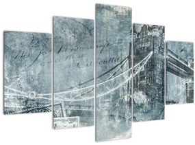 Obraz - Tower Bridge v chladných tónoch (150x105 cm)