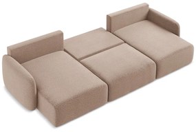 Svetlohnedá rozkladacia/s úložným priestorom rohová pohovka Kalena – Makamii