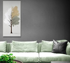 Obraz trojfarebný minimalistický strom Varianta: 50x100