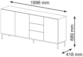 Komoda Rawy 3D3S 2 (biela + čierna). Vlastná spoľahlivá doprava až k Vám domov. 1061128