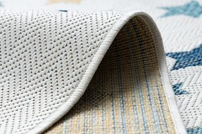 Koberec SISAL COOPER hviezdy 22260 ecru / tmavo modrý