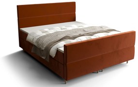 Manželská posteľ Boxspring 140 cm Flu Plus Comfort (hnedooranžová) (s matracom a úložným priestorom). Vlastná spoľahlivá doprava až k Vám domov. 1055948
