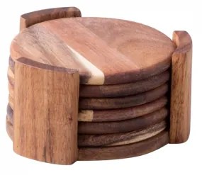 Podložky v stojane set 7ks ø 11,8 cm - FLOW Wooden (593717)