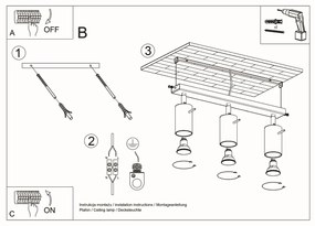 Stropné svietidlo RING 3 biele