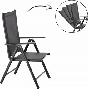 CH Polohovateľná záhradná hliníková stolička Glam II - tmavosivá