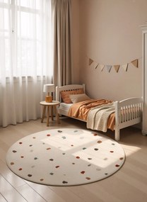 Hanse Home 160x160 (priemer) kruh Detský koberec Adventures 106210 Cream Multicolor kruh, biela, detská izba