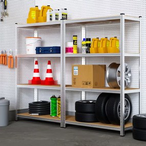 Monzana Regál s vysokou nosnosťou HEAVY, max. 700kg, 160x90x40cm, strieborná