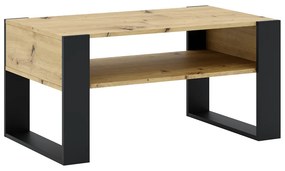 Konferenčný stolík, dub artisan/čierna, CARA 1