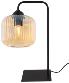 Stolná lampa Riffle, 1x medové sklenené tienidlo