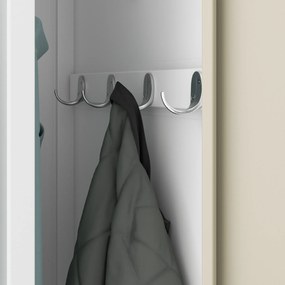 Kovová šatňová štvormodulová skriňa na sokli s policou KACPER, 800 x 1800 x 500 mm, Eco Design: biela/ dub sonoma