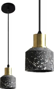 Toolight Toolight, betónová stropná lampa Lastri Black 1xE27 APP930-1CP, čierna-zlatá, OSW-07007